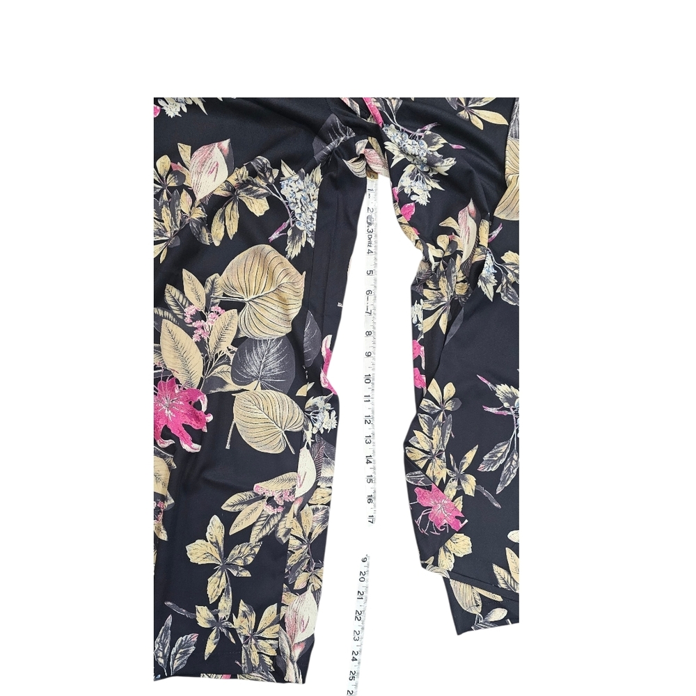 Floral Wide-Leg Pants & Sage Green Sleeveless Top 2x Set w/ Pink Bebe Purse New - Picture 9 of 16